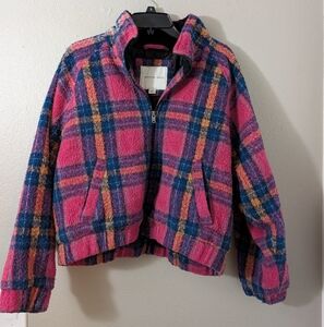 American Eagle Outfitters Pink Plaid Jacket